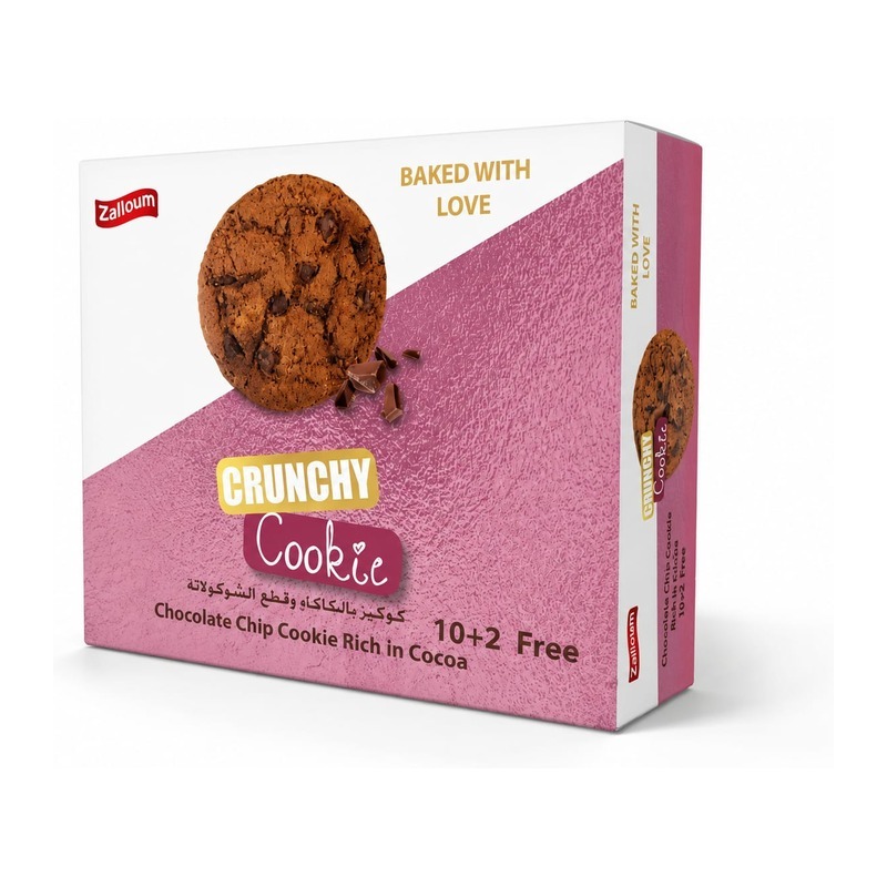 Zalloum Crunchy Cookie chocolate chip rich in cocoa box